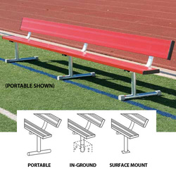 7'6" In Ground Powder Coated Player's Bench With Back